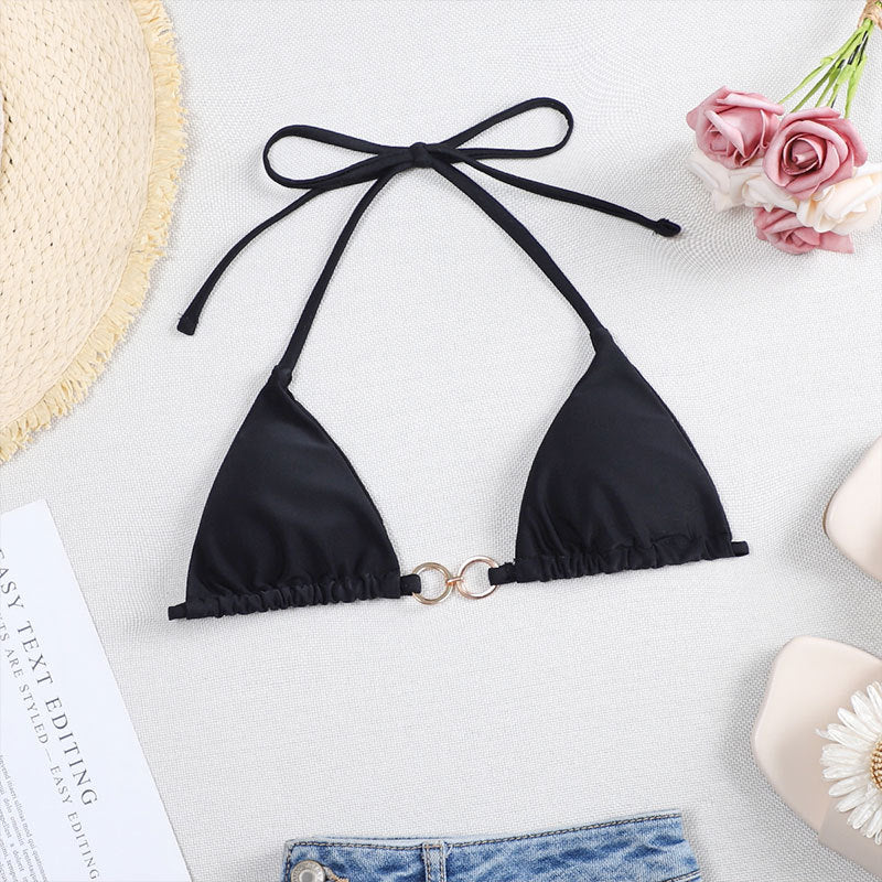 Swimsuit Solid Color Tied Halter Beach Women Bikini Swimsuit Tops Bella Mia